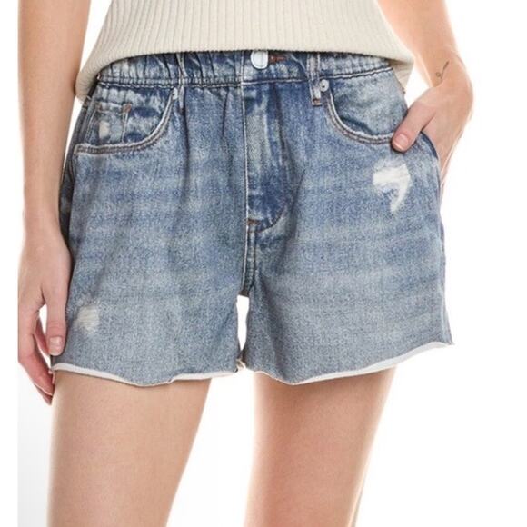 BlankNYC Faux Denim Pull On Sweatshorts Sz L - Picture 1 of 9